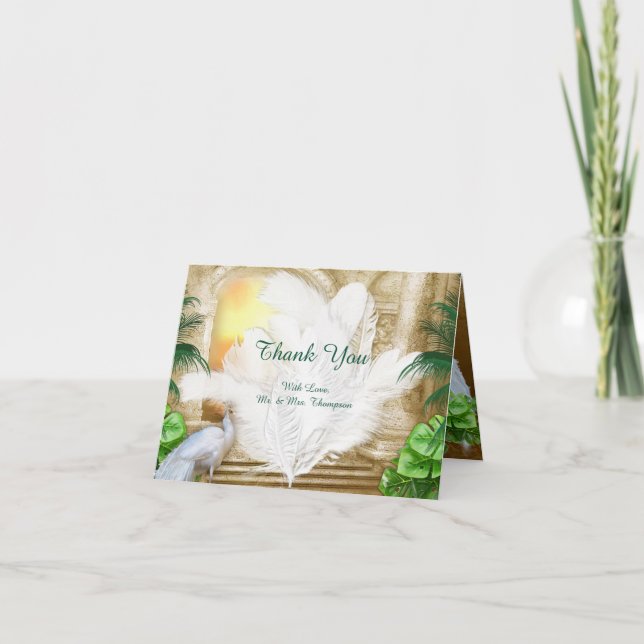 Golden Royal Peacock Temple Dreams Tack Kort (Framsida)