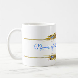 Golden Royal Peacocks & Feathers Kaffemugg