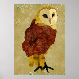 Golden Ruby Uggla Art Poster