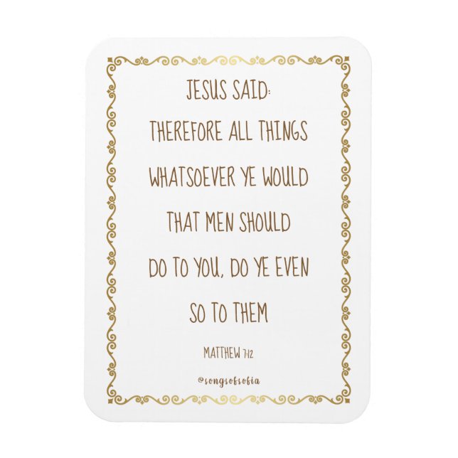 Golden Rule 3’ x 4’ Flexible Photo Magnet (Vertikal)