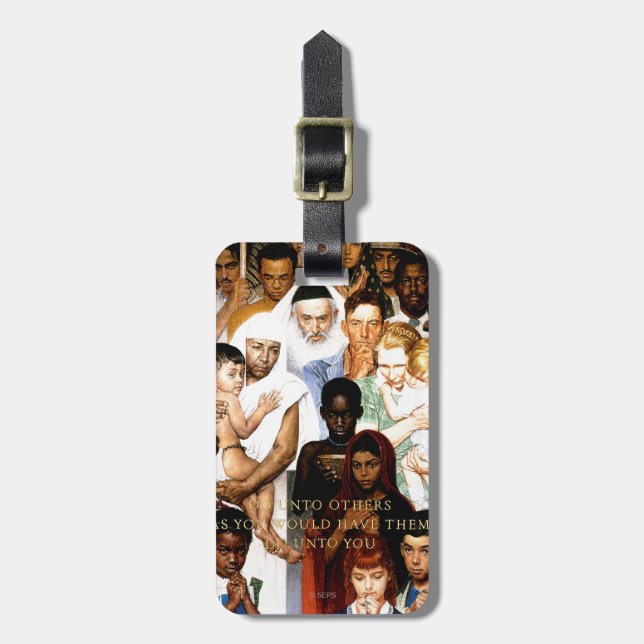 Golden Rule (gå till andra) av Norman Rockwell Bagagebricka (Vertikal Framsida)