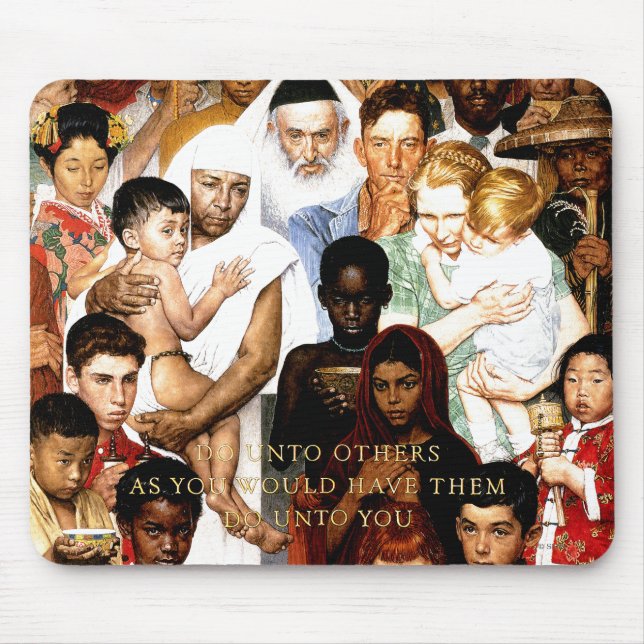Golden Rule (gå till andra) av Norman Rockwell Musmatta (Framsidan)