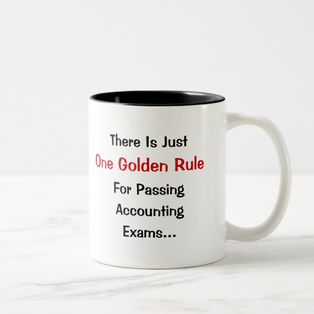 Golden Rule of Accounting Exams Två-Tonad Mugg (Höger)