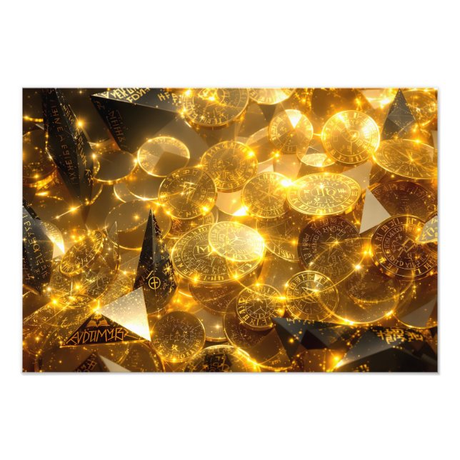 Golden Rune Mynt Fototryck (Framsidan)