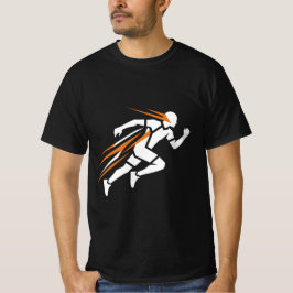 Golden Runner Logotyp Elegant Sport Rörelsedesign T Shirt