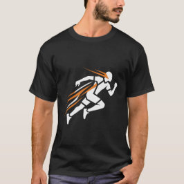 Golden Runner Logotyp Elegant Sport Rörelsedesign T Shirt