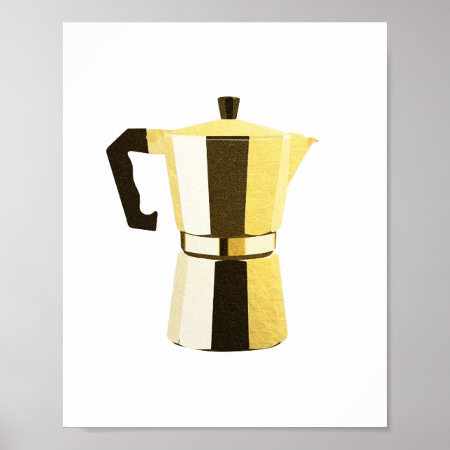 Golden rustic macchinetta Italienskt espresso-kaff Poster (Framsidan)
