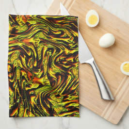 Golden Rustic struktur med mörk och orange Kökshandduk