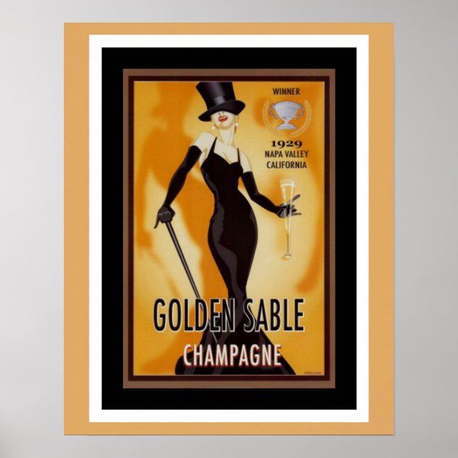 Golden Sable Champagne Ad Poster (Framsidan)