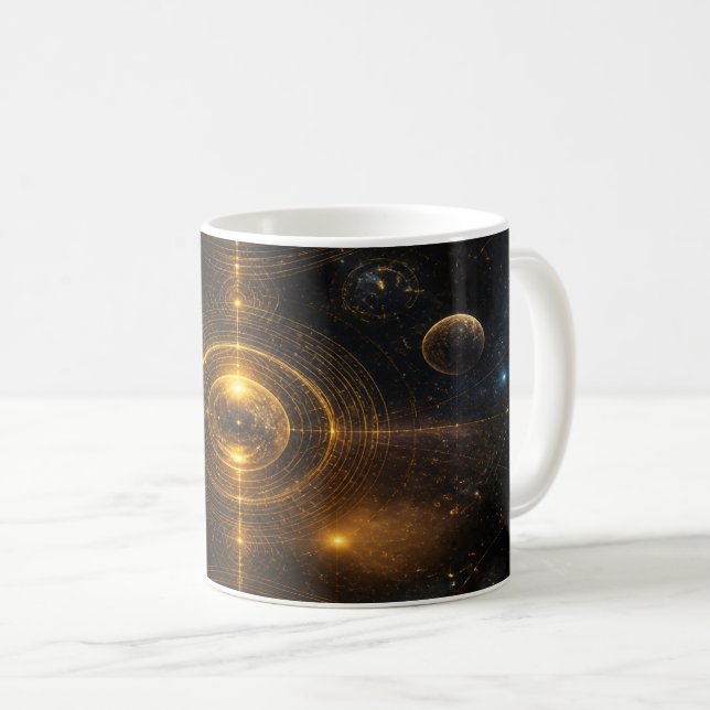 Golden Sacred Geometry Space Kaffemugg (Framsida höger)