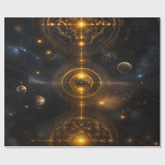 Golden Sacred Geometry Space Presentpapper (Platt)