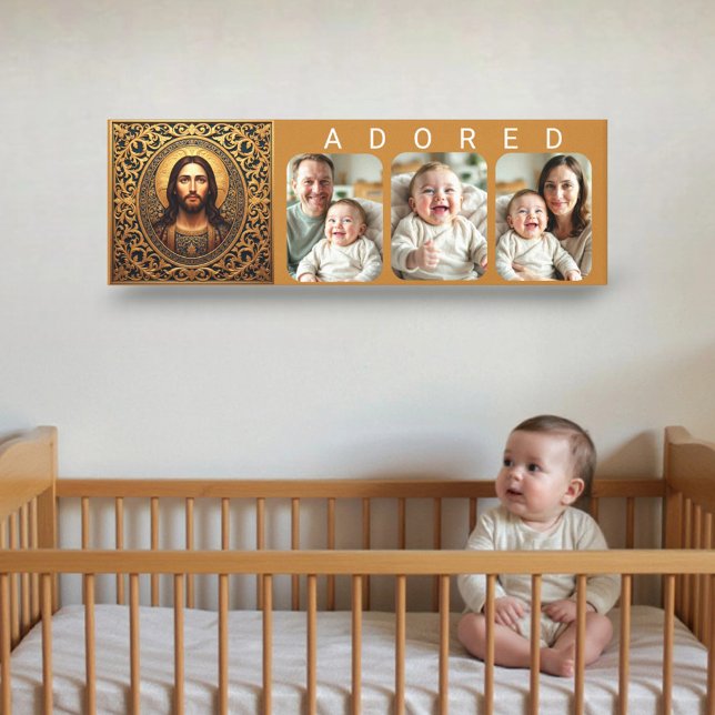 Golden Sacred Icon - ADORED Baby Photo  Canvastryck (Skapare uppladdad)