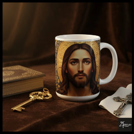 Golden Sacred Icon - Jesus Kaffemugg