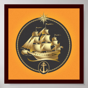 Golden-Sailboat.ai Poster