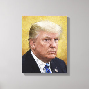 Golden Saint Trump Oljemålning Porträtt Canvastryck