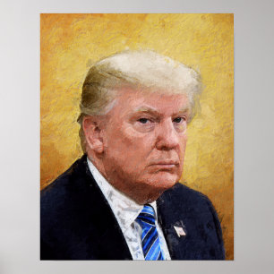 Golden Saint Trump Oljemålning Porträtt Poster