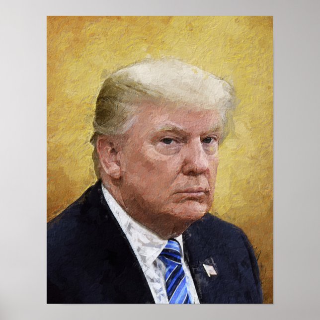 Golden Saint Trump Oljemålning Porträtt Poster (Framsidan)