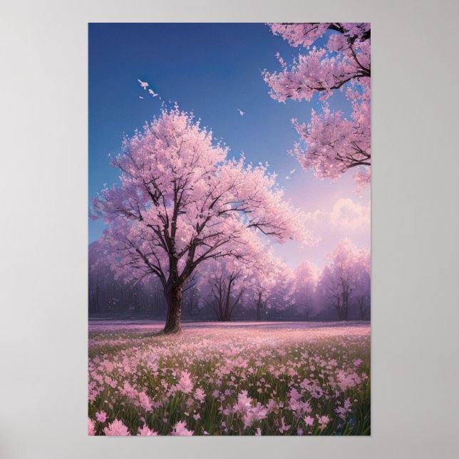 Golden Sakura Evening Poster (Framsidan)