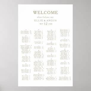 Golden Sand Alfabetical Seating Chart Poster