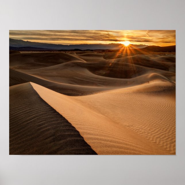 Golden Sand dunes, Death Valley, CA Poster (Framsidan)