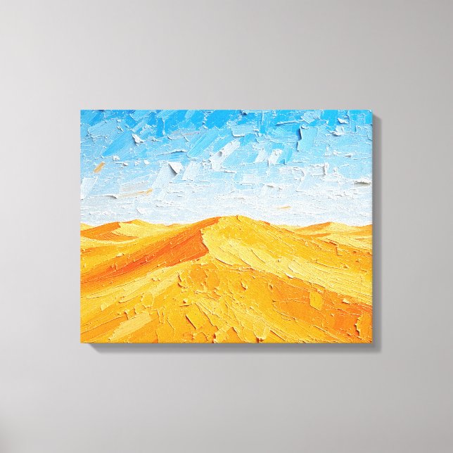 Golden Sand Dunes vid Sunset Premium Wrapped Canva Canvastryck (Framsida)