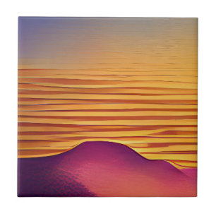 Golden Sands, ro färgad Sands abstrakt art Kakelplatta