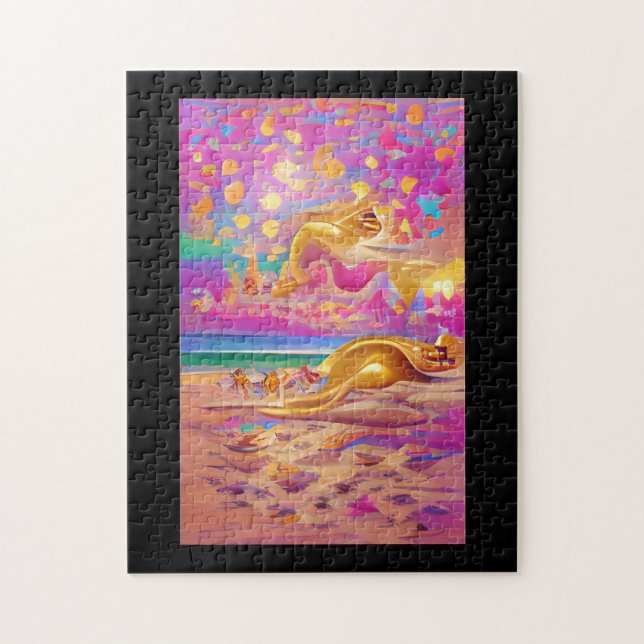 Golden Sands-stift-abstrakt digital art Pussel (Vertikal)