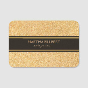 Golden Sandy Glitter Namnbricka