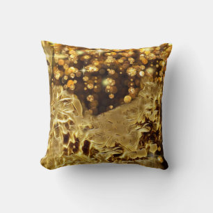 Golden Satin Sequin-Gnistra Kudde