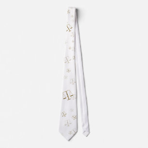 Golden Scale of Justice på vit bakgrund Tie Slips
