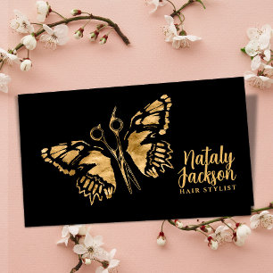Golden Scissors och Butterfly Snyggt Visitkort