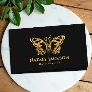 Golden Scissors och Butterfly Snyggt Visitkort