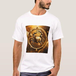 "Golden Scorpio Cosmos: Planet Tee" T Shirt