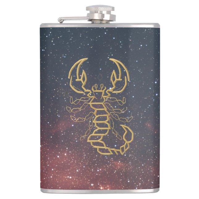 Golden Scorpio Flask Fickplunta (Framsidan)