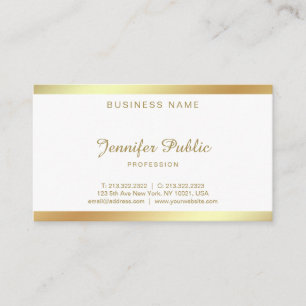Golden Script Calligraphy Gracresh Clean Plain Visitkort