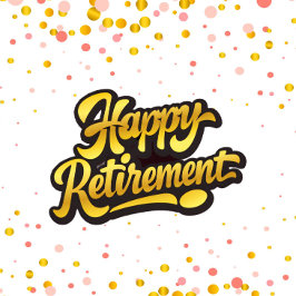 Golden Script Retirement Greeting Kort