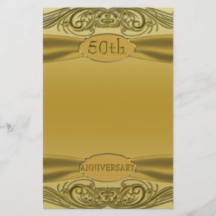 Golden Scrollss femtionde Bröllop-årsdagen Brevpapper