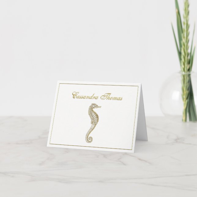 Golden SeaHorse Emblem Jackar om Arm Ram H Tack Kort (Framsida)