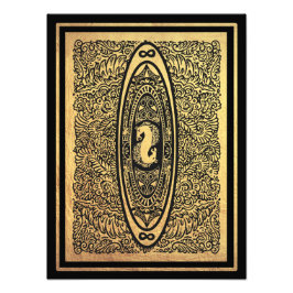 Golden Seahorse Mandala - Ornate Infinity Design Fototryck