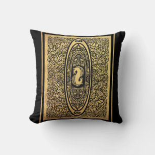 Golden Seahorse Mandala - Ornate Infinity Design Kudde