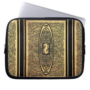 Golden Seahorse Mandala - Ornate Infinity Design Laptop Sleeve