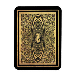 Golden Seahorse Mandala - Ornate Infinity Design Magnet