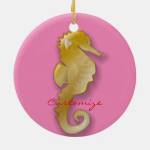 Golden Seahorse Thunder_Cove Julgransprydnad Keramik