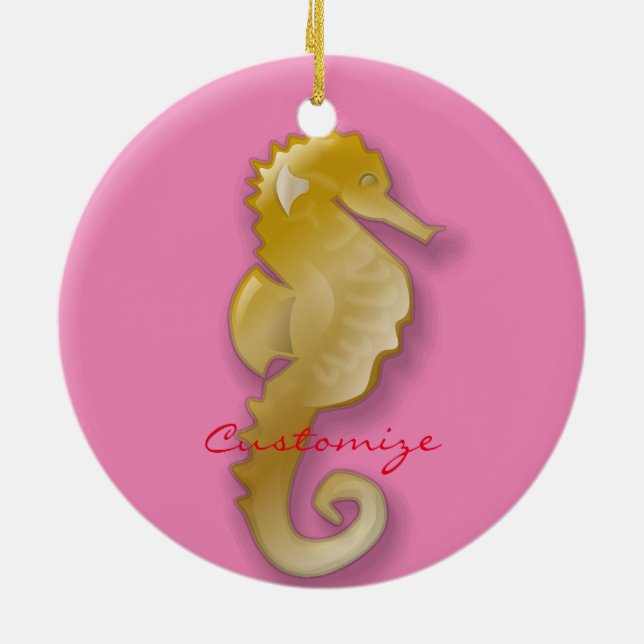 Golden Seahorse Thunder_Cove Julgransprydnad Keramik (Baksidan)