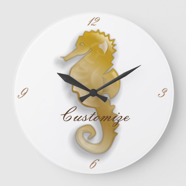 Golden Seahorse Thunder_Cove Stor Klocka (Framsida)