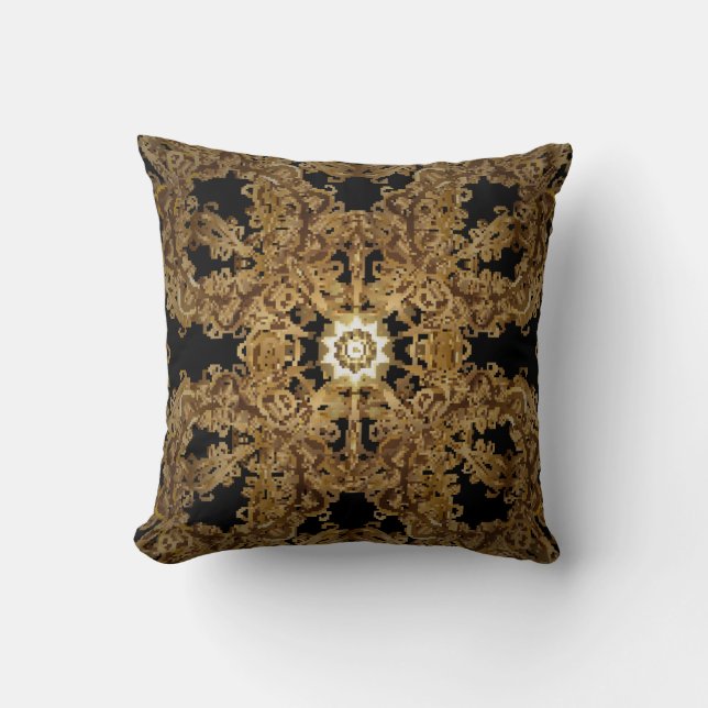 Golden Seamless hand plockade, vintage Background. Kudde (Framsida)