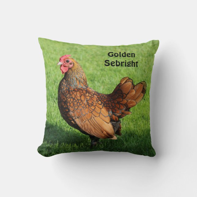 Golden Sebright Tupp - Bantam Pet Chicken Kudde (Framsida)