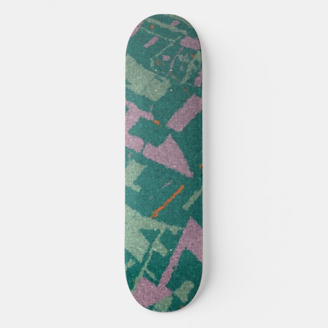 Golden Section Teal Old School Skateboard Bräda 18 Cm (Framsida)