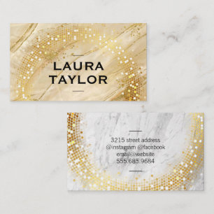 Golden Sequin Guld Marble Visitkort