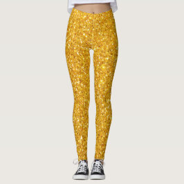 Golden Sequins Effect Womens Leggings